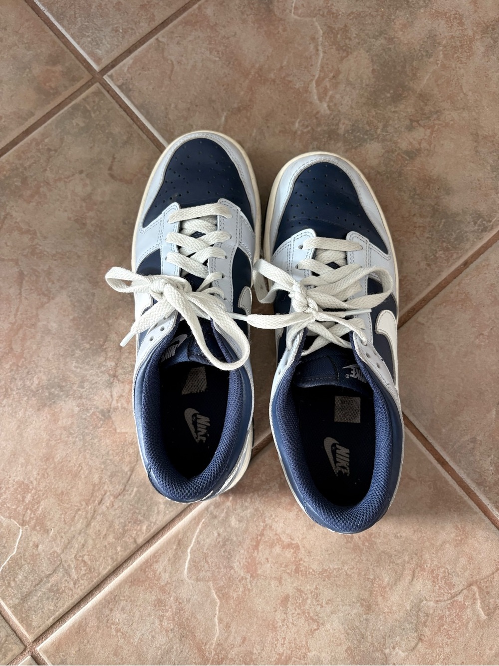 Nike Dunks: Kids Navy and White Lace-Up